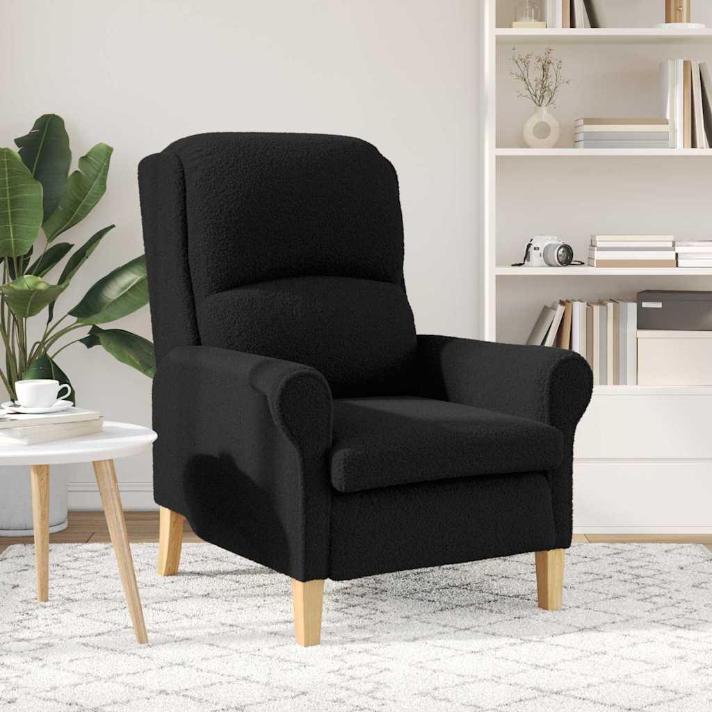poltrona Nero 76 x 94 x 102 cm Tessuto Sherpa morbido