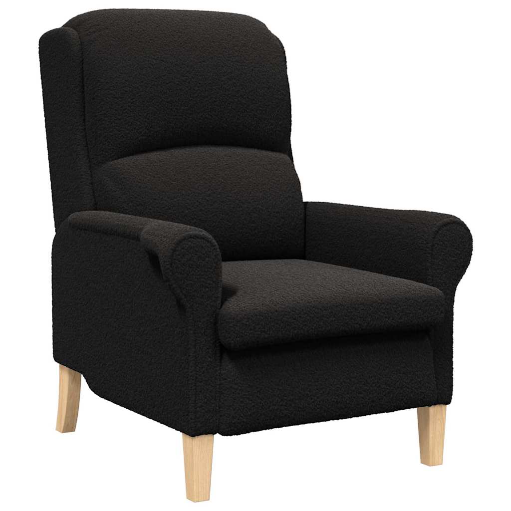 poltrona Nero 76 x 94 x 102 cm Tessuto Sherpa morbido