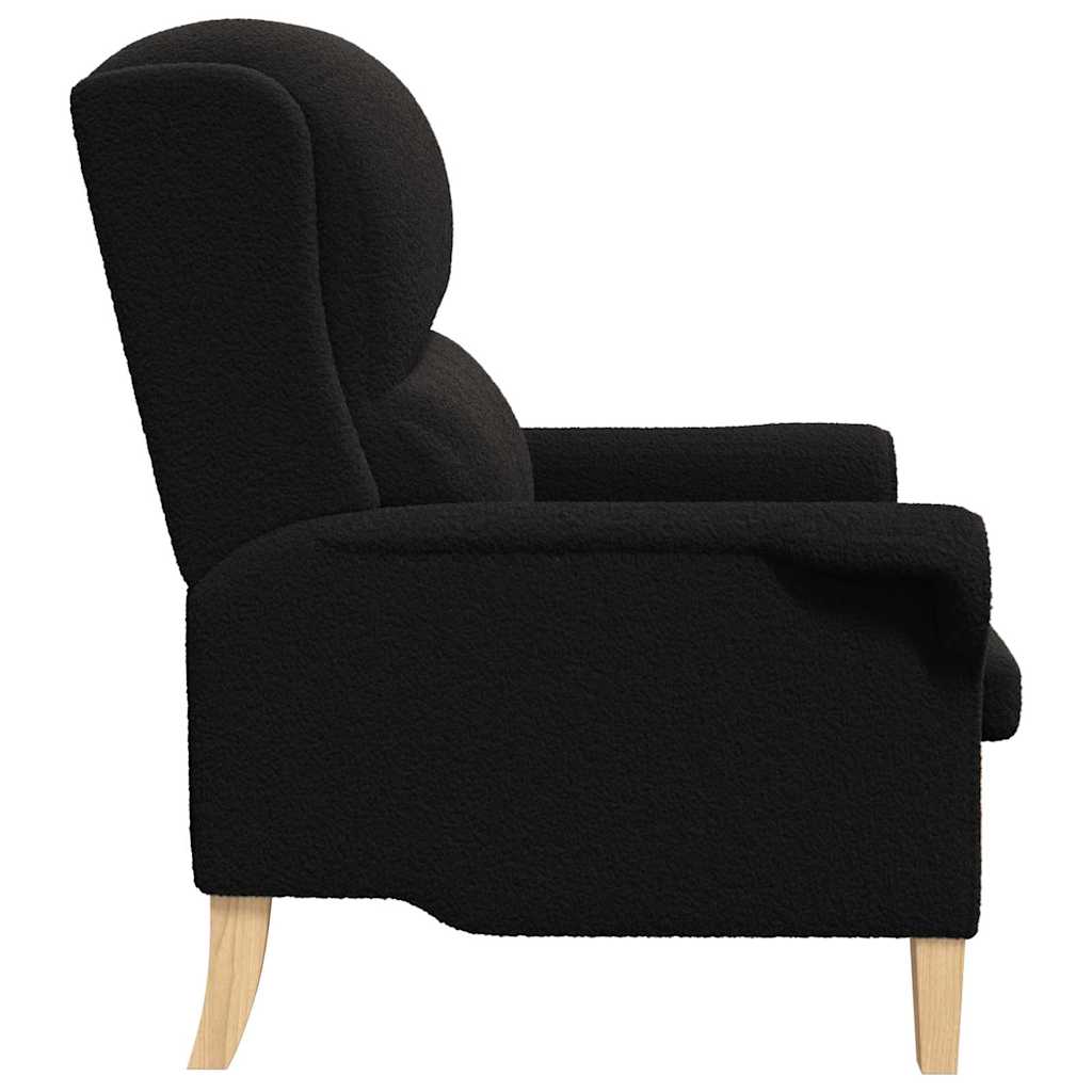 poltrona Nero 76 x 94 x 102 cm Tessuto Sherpa morbido