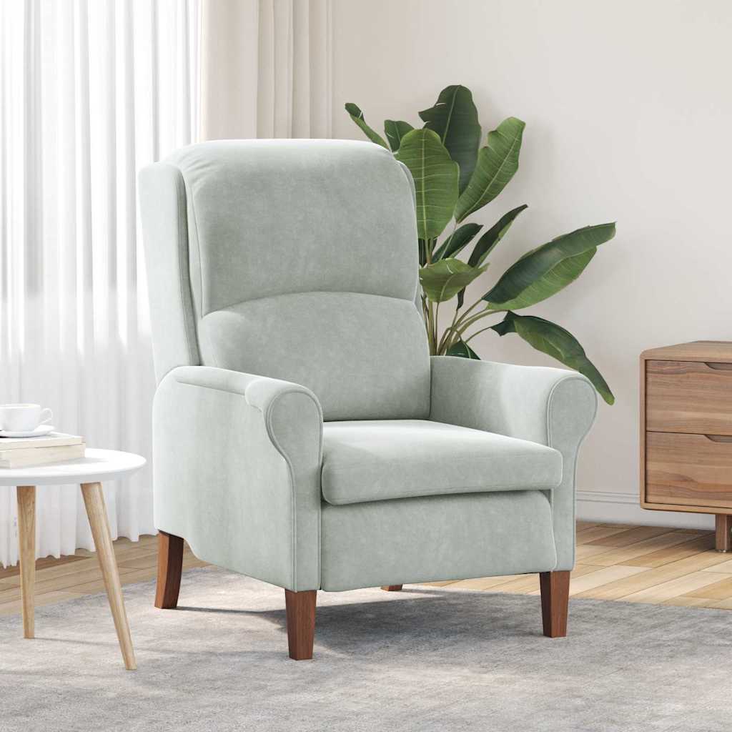 poltrona Grigio chiaro 76 x 94 x 102 cm Velluto