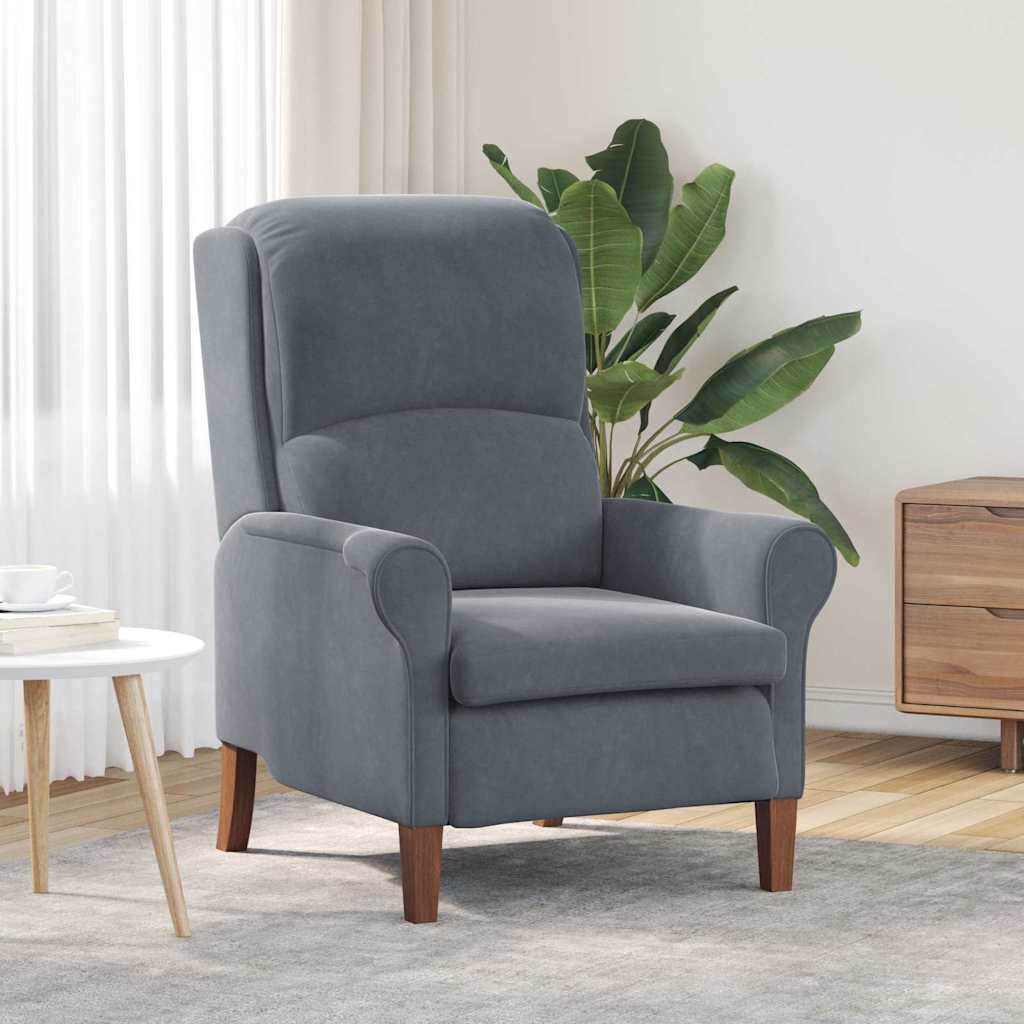 poltrona Grigio scuro 76 x 94 x 102 cm Velluto
