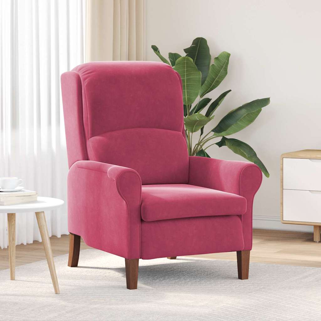 poltrona Rosso vino 76 x 94 x 102 cm Velluto