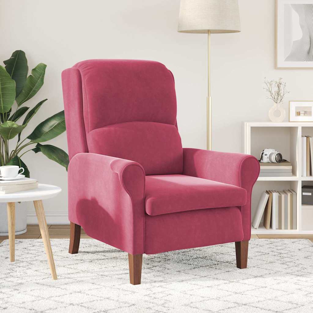 poltrona Rosso vino 76 x 94 x 102 cm Velluto