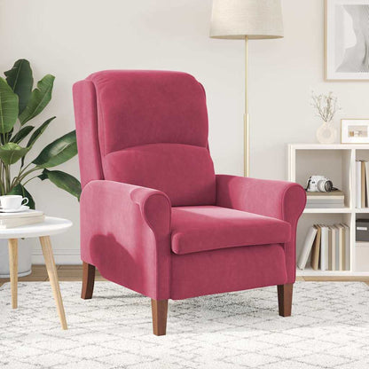 poltrona Rosso vino 76 x 94 x 102 cm Velluto
