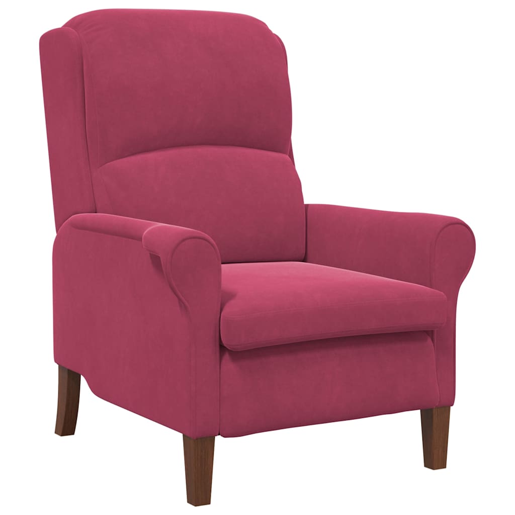 poltrona Rosso vino 76 x 94 x 102 cm Velluto