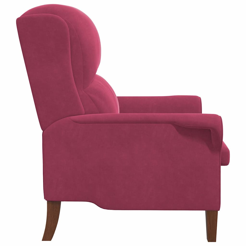 poltrona Rosso vino 76 x 94 x 102 cm Velluto