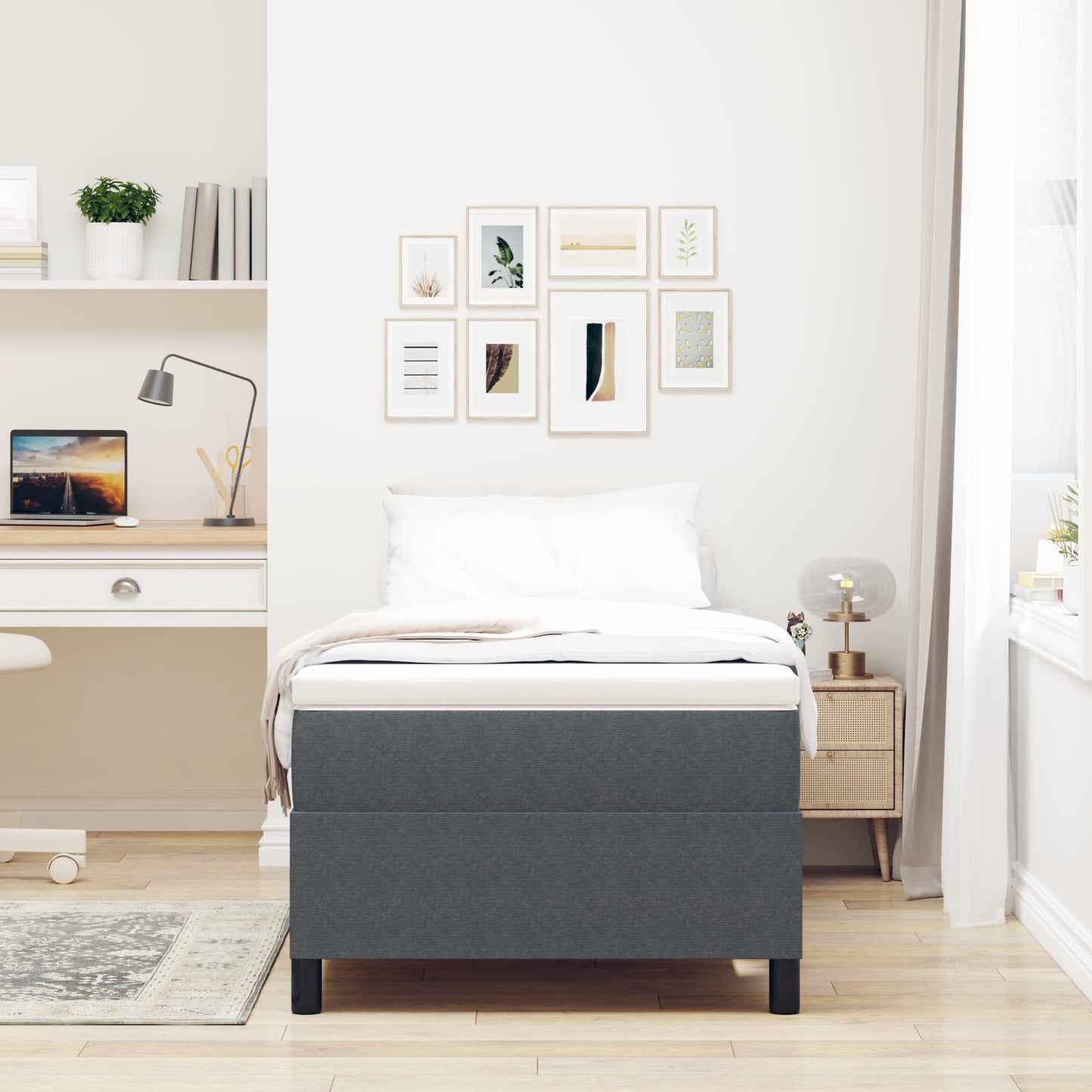 Struttura letto piattaforma Grigio scuro 80 x 200 cm