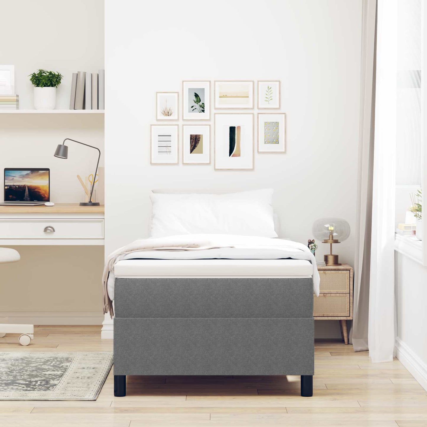 Struttura letto piattaforma Grigio chiaro 90 x 190 cm