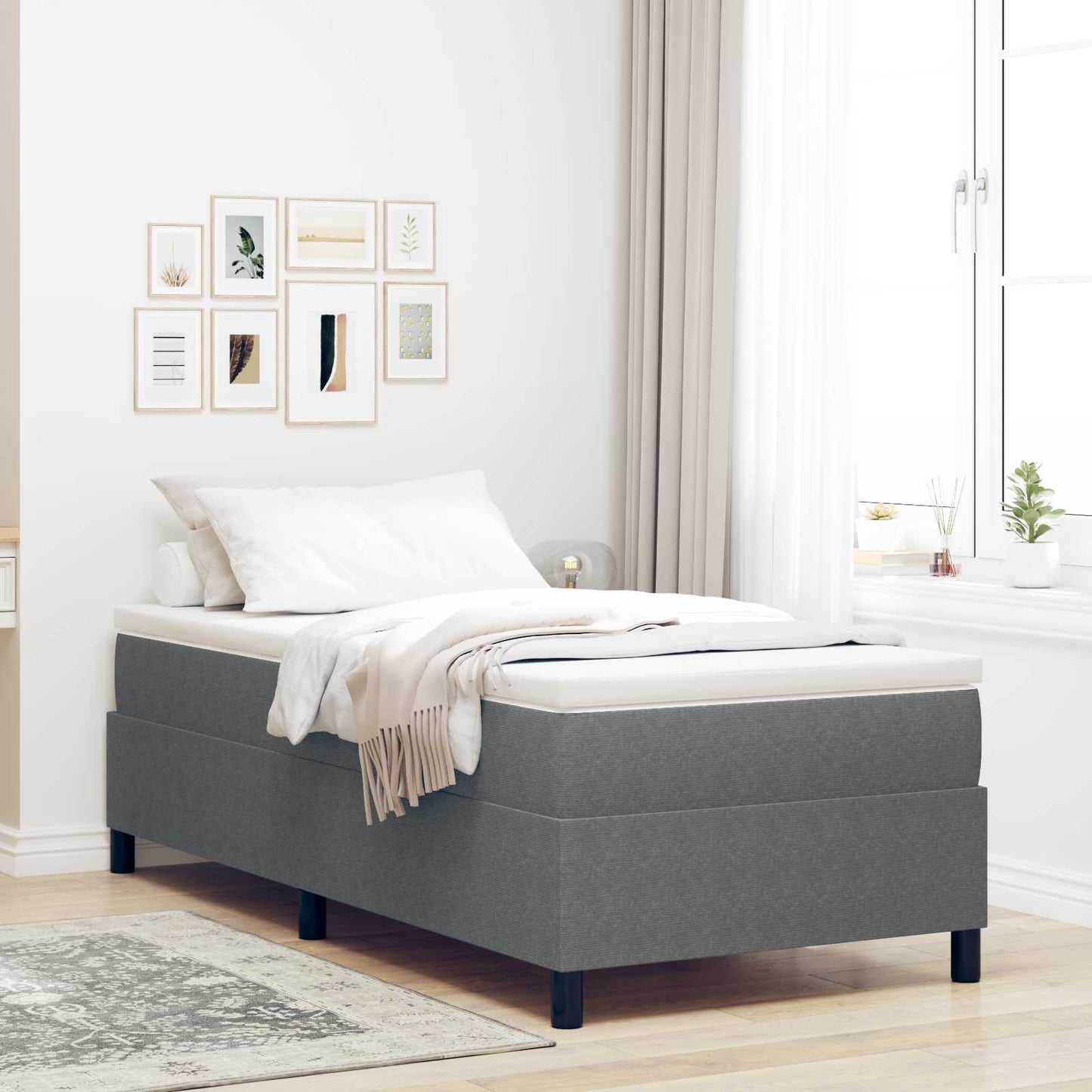 Struttura letto piattaforma Grigio chiaro 100 x 200 cm
