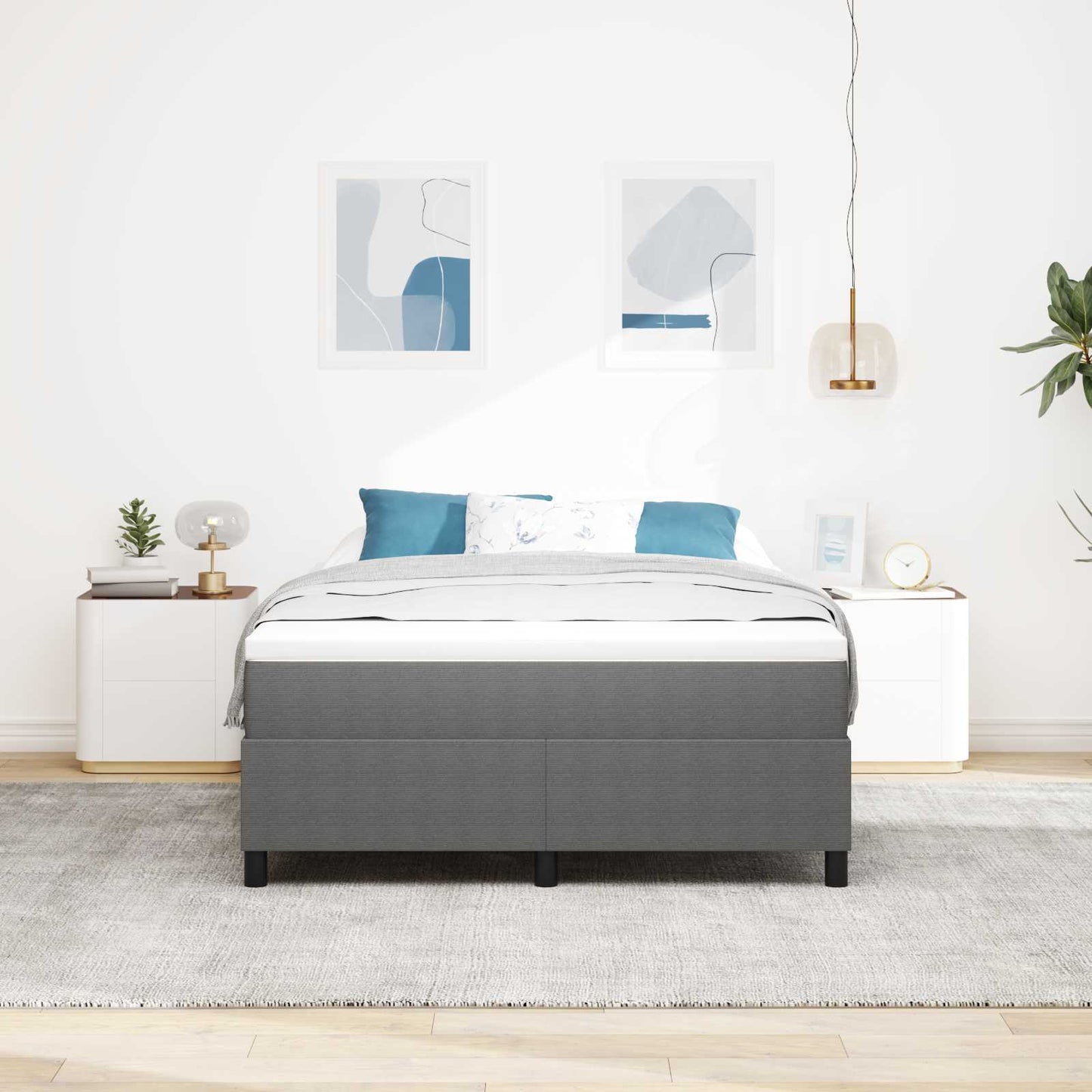 Struttura letto piattaforma Grigio chiaro 140 x 190 cm