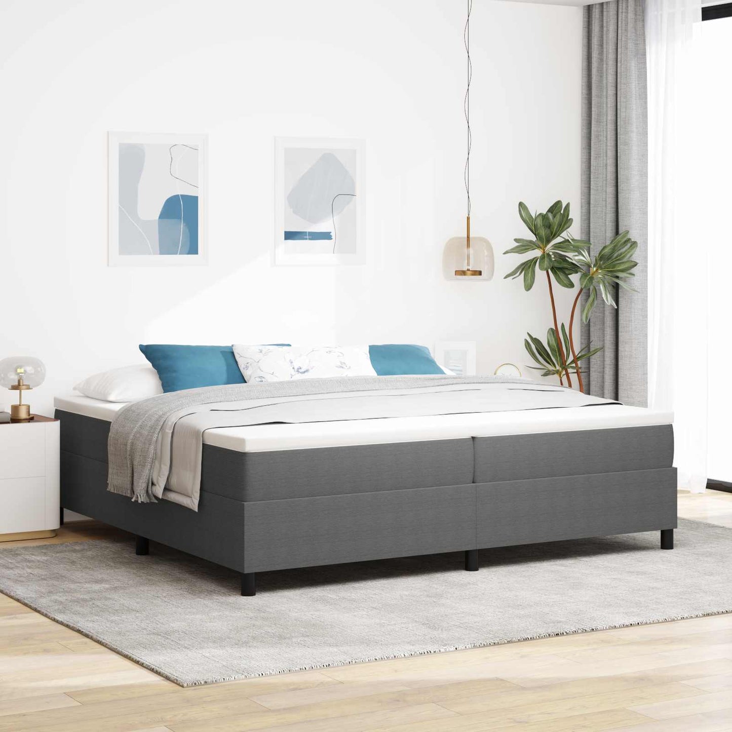 Struttura letto piattaforma Grigio chiaro 200 x 200 cm