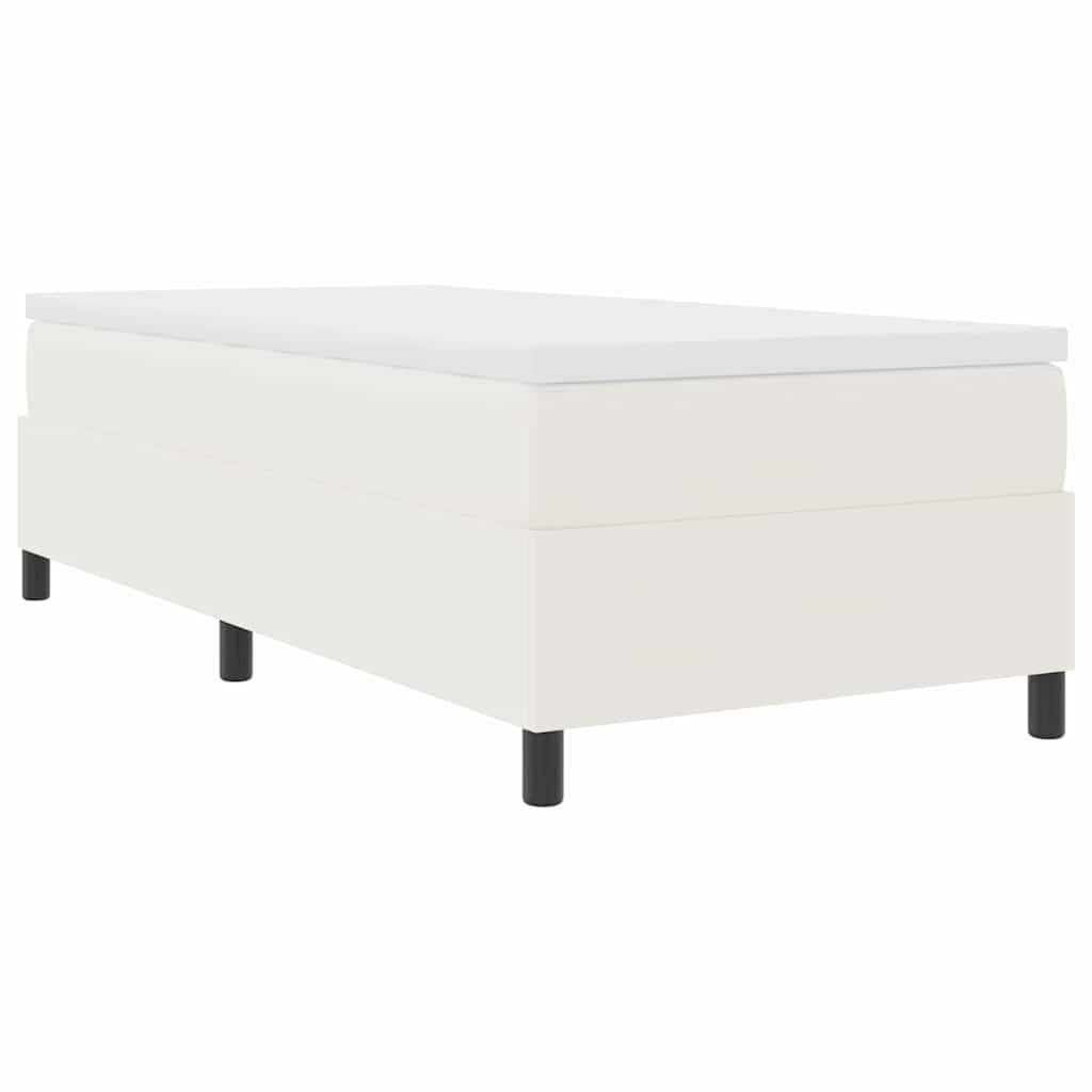 Letto a molle Crema e Bianco 80 x 200 cm Tessuto in Cords