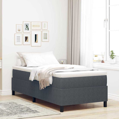 Letto a molle Grigio Scuro e Bianco 90 x 200 cm