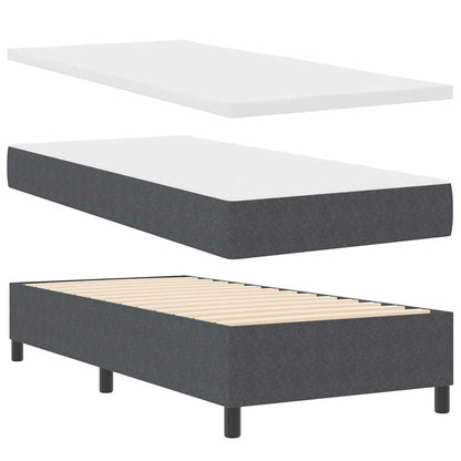 Letto a molle Grigio Scuro e Bianco 100 x 200 cm