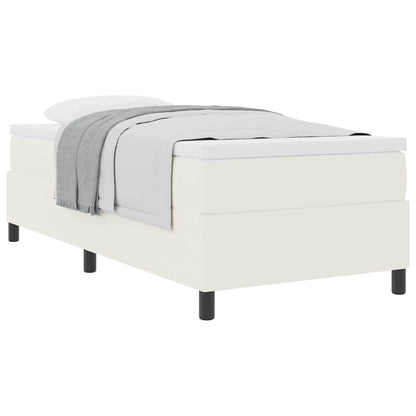 Letto a molle Crema e Bianco 100 x 200 cm Tessuto in Cords