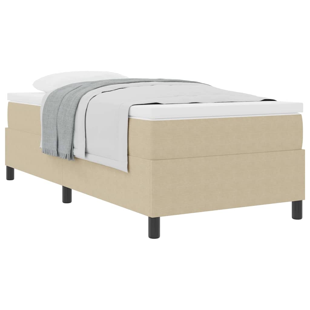 Letto a molle Grigio chiaro e bianco 100 x 200 cm