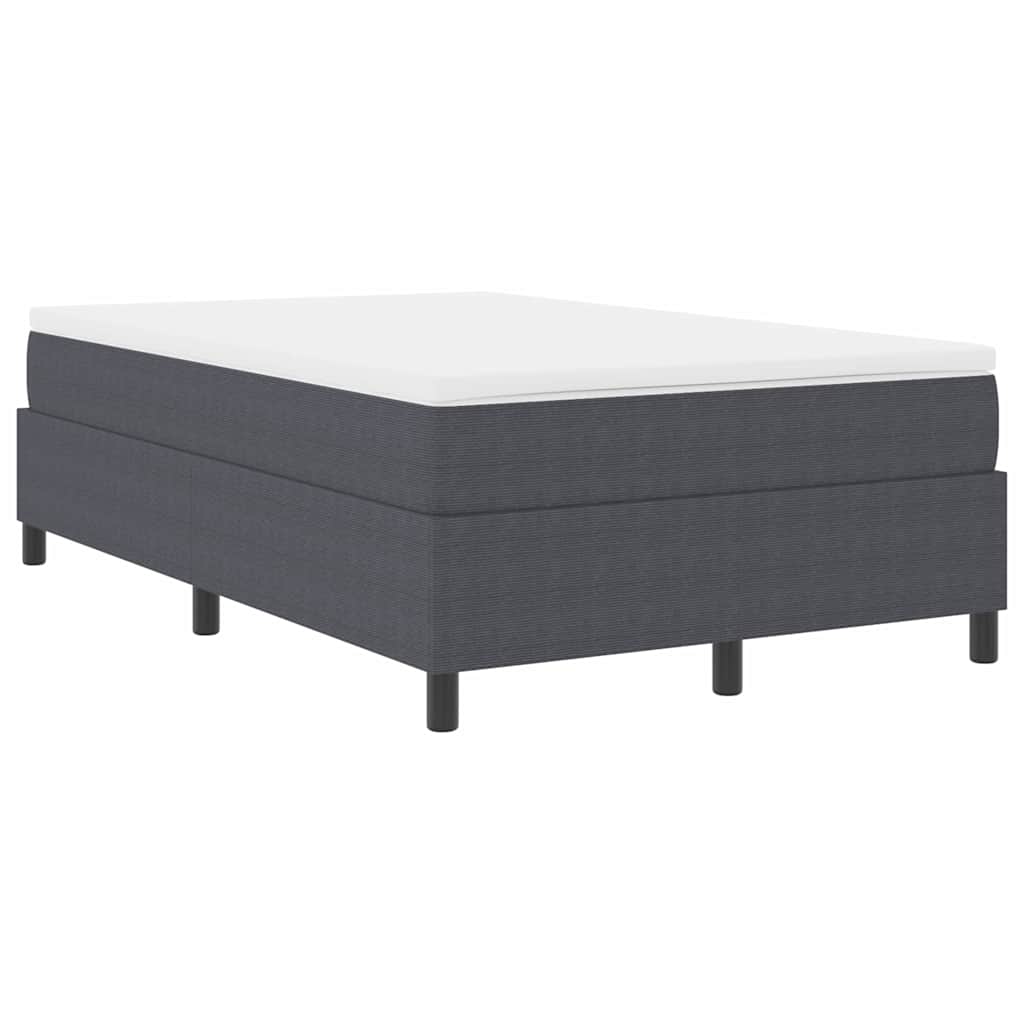 Letto a molle Grigio Scuro e Bianco 120 x 190 cm