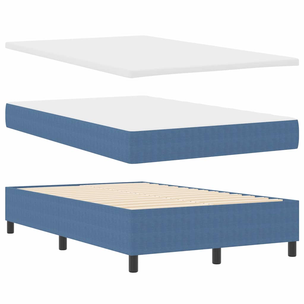 Letto a molle Blu e Bianco 120 x 190 cm Tessuto in Cords