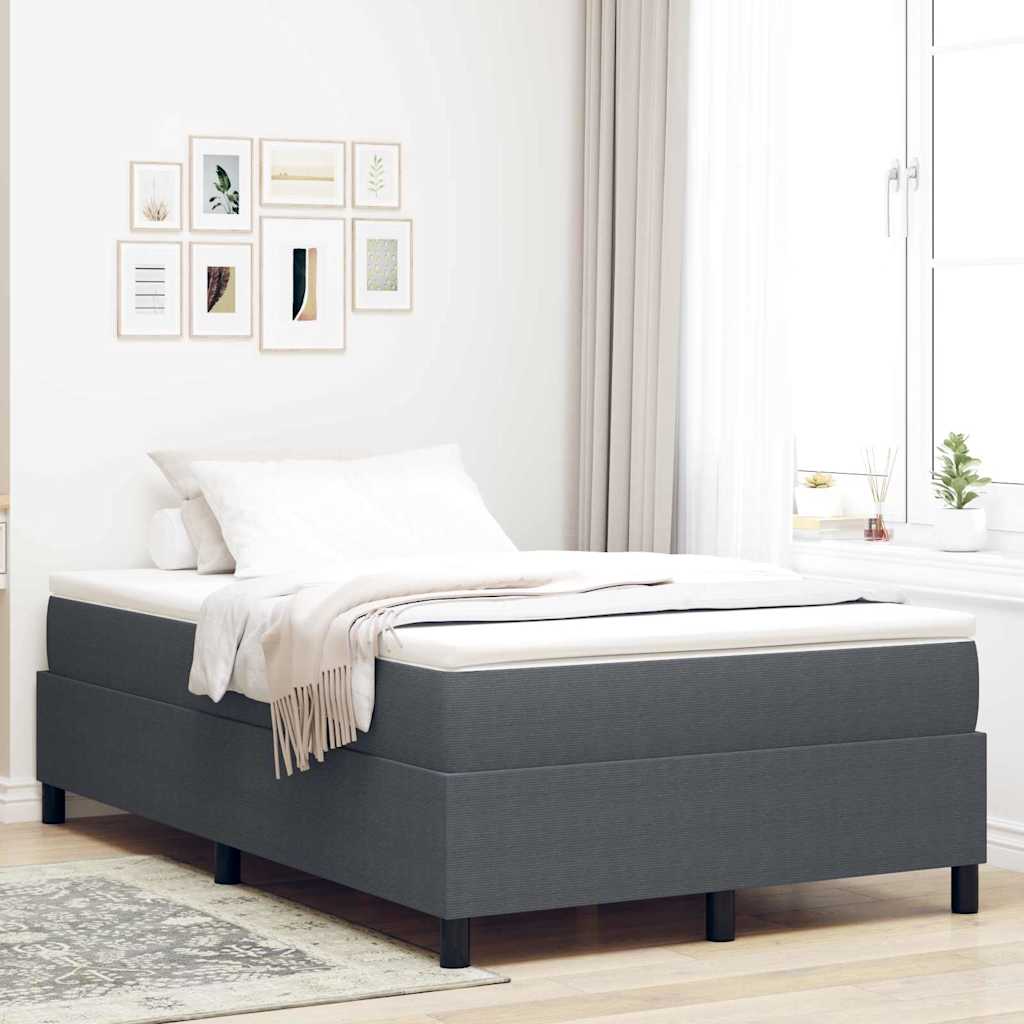Letto a molle Grigio Scuro e Bianco 120 x 200 cm