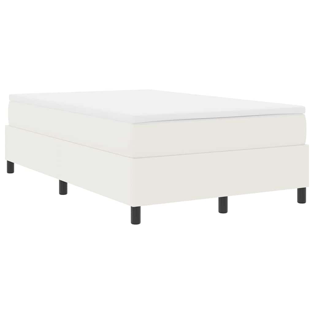 Letto a molle Crema e Bianco 120 x 200 cm Tessuto in Cords