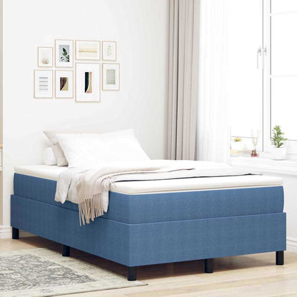 Letto a molle Blu e Bianco 120 x 200 cm Tessuto in Cords