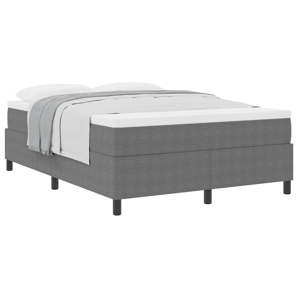 Letto a molle Grigio chiaro e bianco 140 x 190 cm