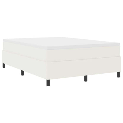 Letto a molle Crema e Bianco 140 x 190 cm Tessuto in Cords