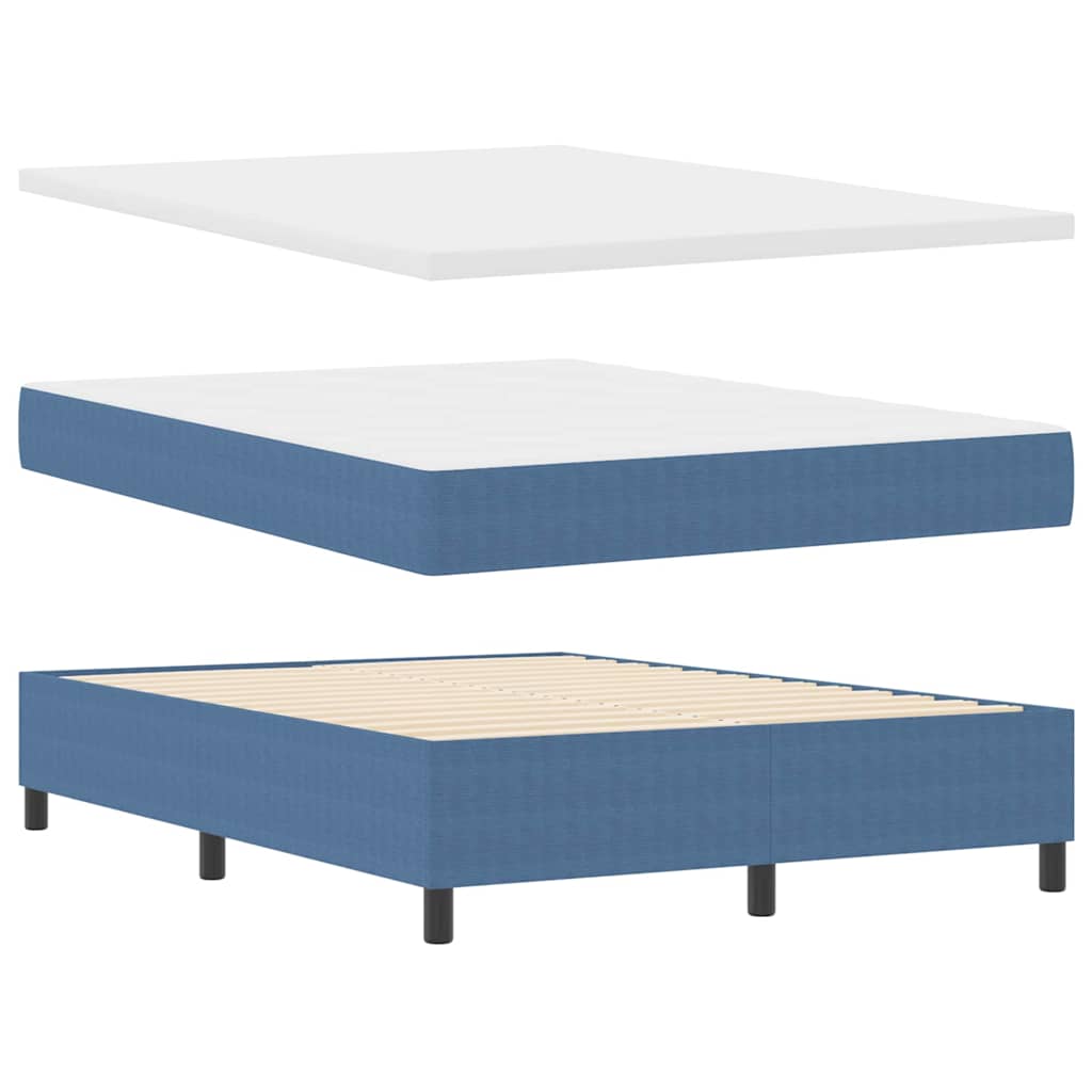 Letto a molle Blu e Bianco 140 x 190 cm Tessuto in Cords