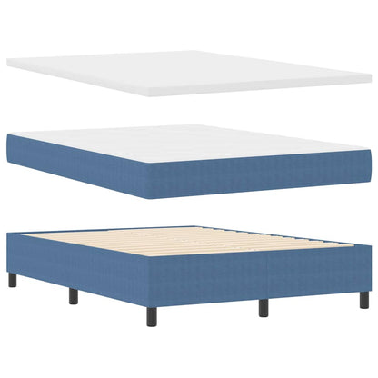 Letto a molle Blu e Bianco 140 x 190 cm Tessuto in Cords