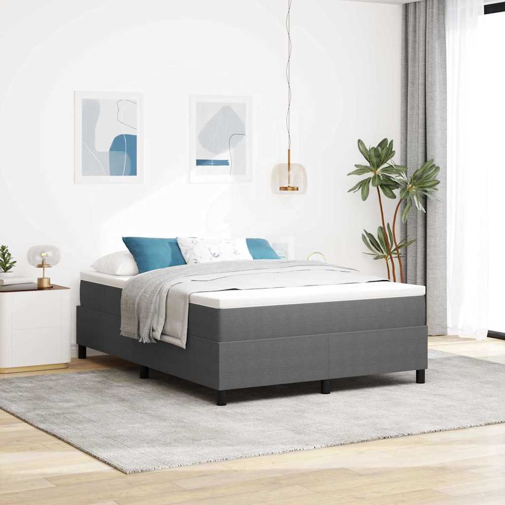 Letto a molle Grigio chiaro e bianco 140 x 200 cm