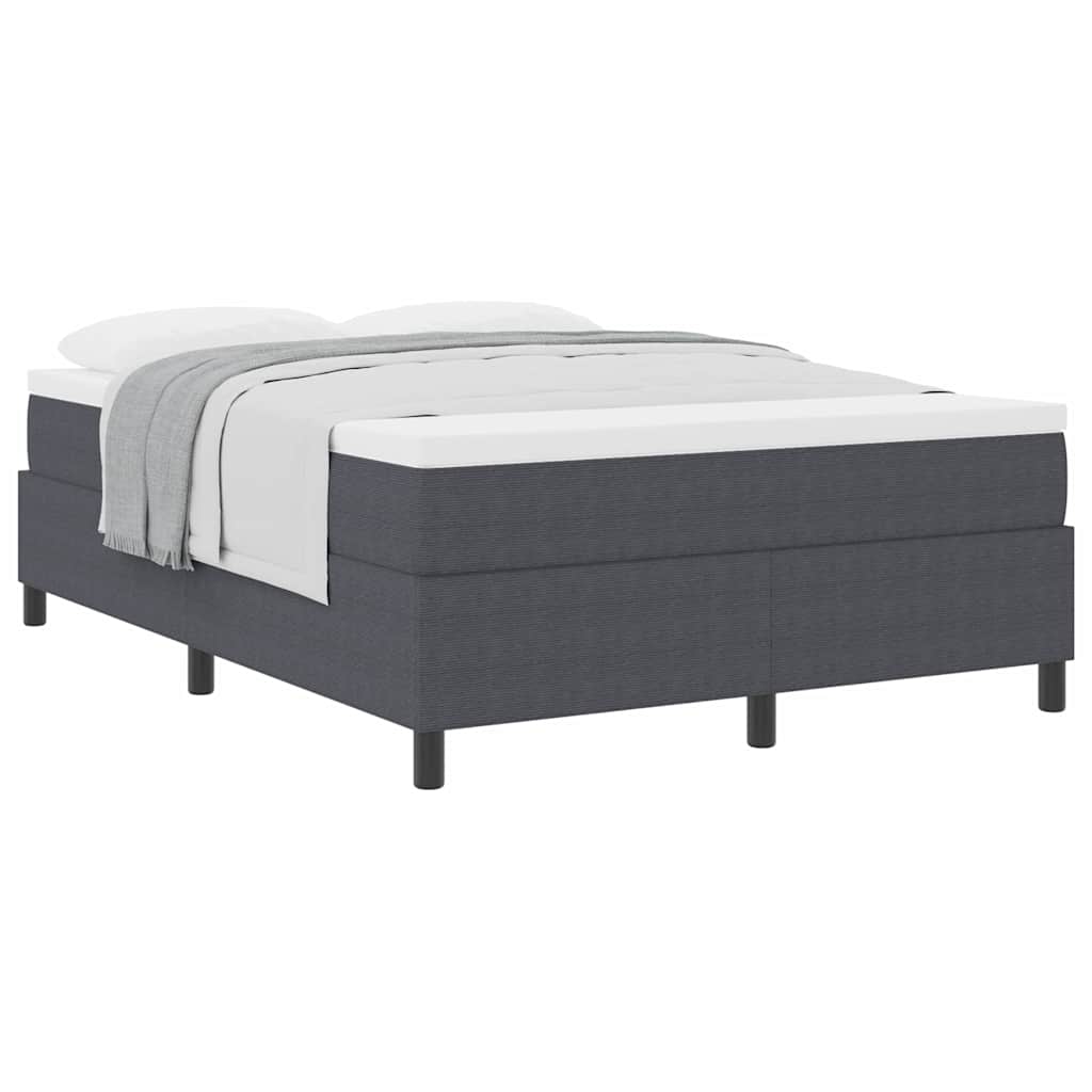 Letto a molle Grigio Scuro e Bianco 140 x 200 cm
