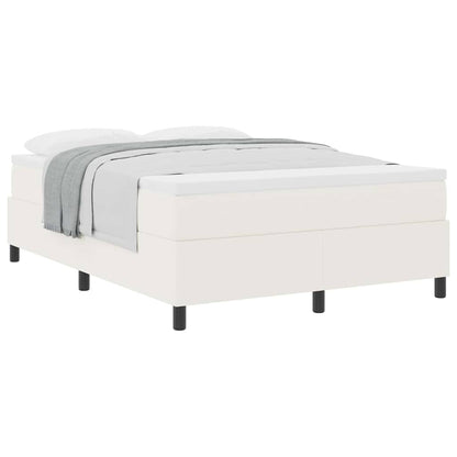 Letto a molle Crema e Bianco 140 x 200 cm Tessuto in Cords