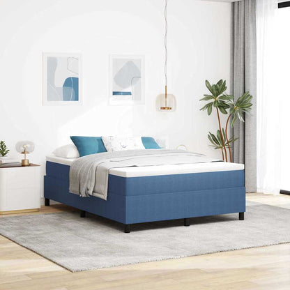 Letto a molle Blu e Bianco 140 x 200 cm Tessuto in Cords