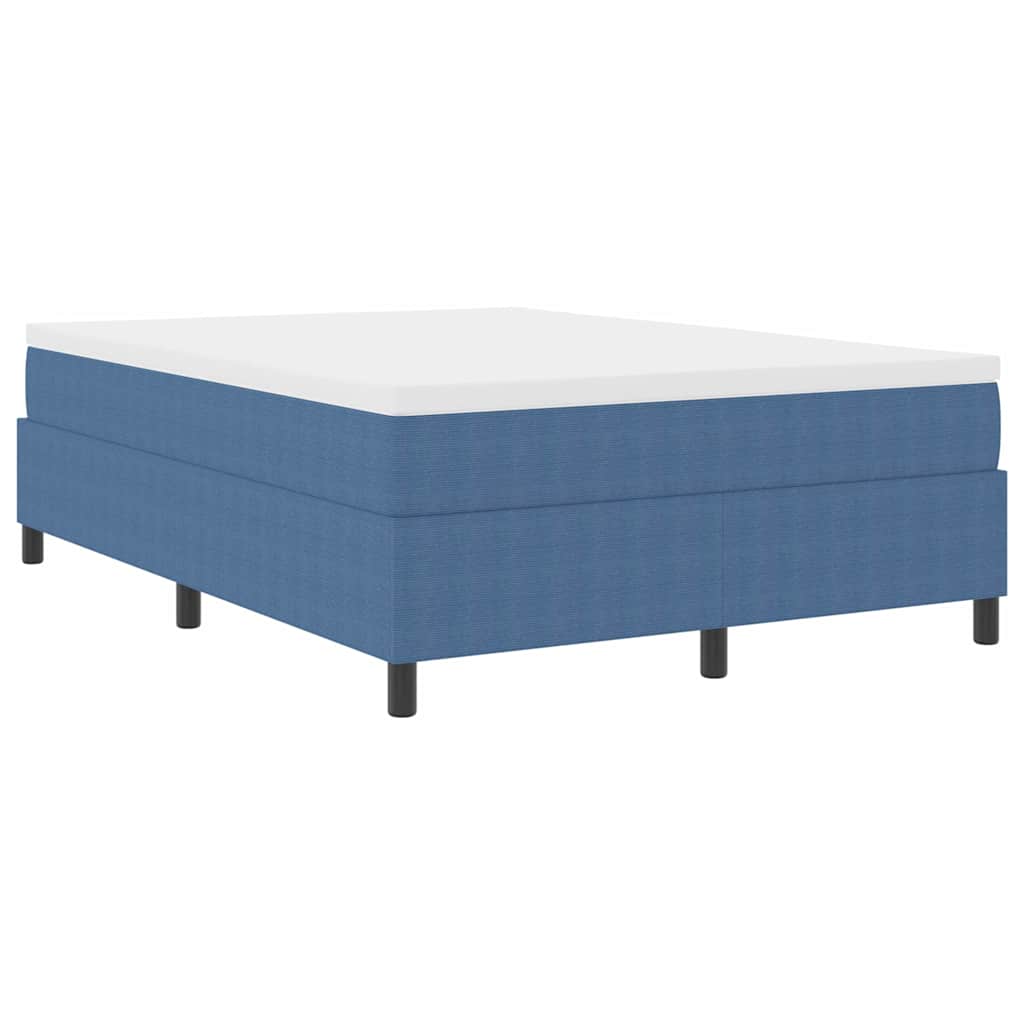 Letto a molle Blu e Bianco 140 x 200 cm Tessuto in Cords