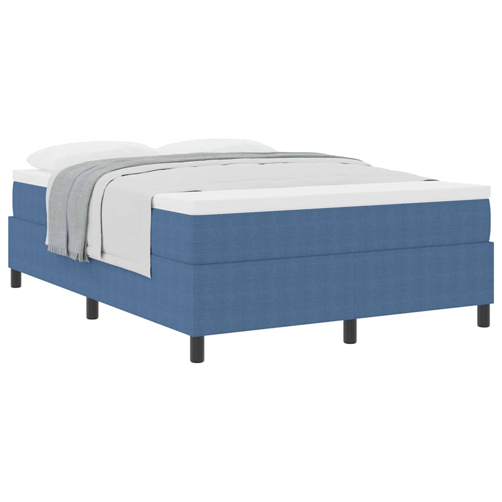 Letto a molle Blu e Bianco 140 x 200 cm Tessuto in Cords