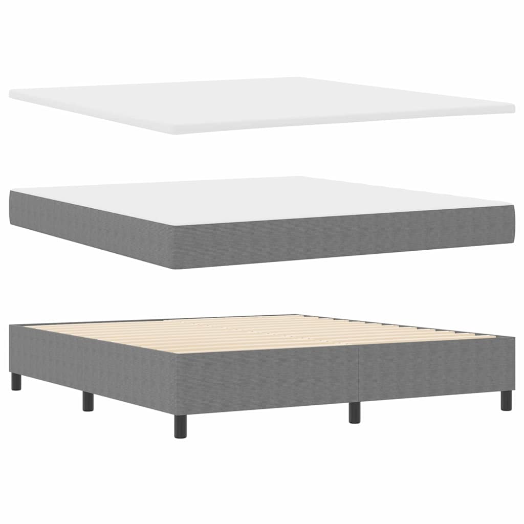 Letto a molle Grigio chiaro e bianco 180 x 200 cm