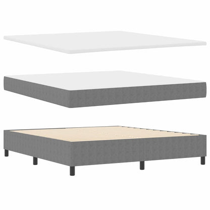 Letto a molle Grigio chiaro e bianco 180 x 200 cm