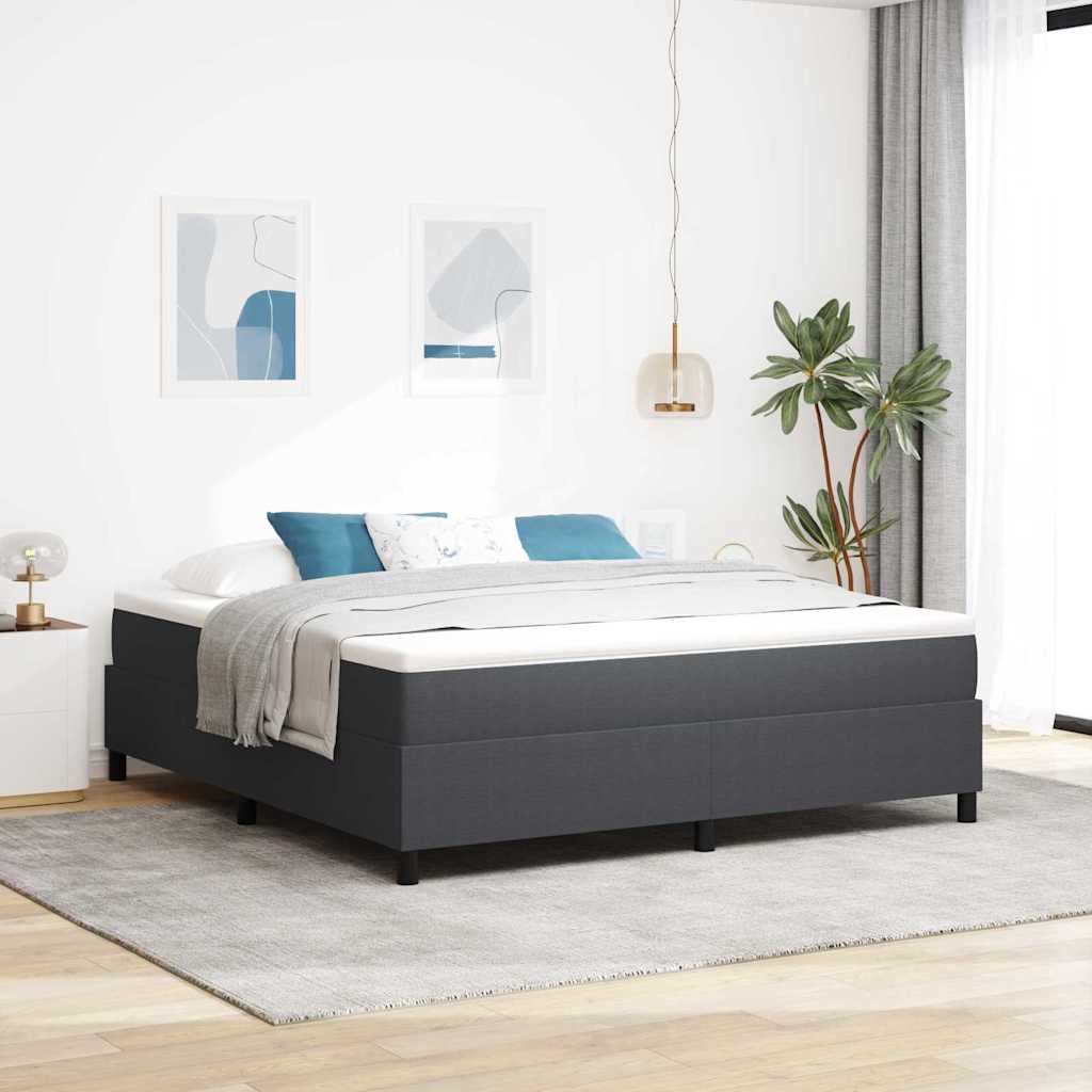 Letto a molle Grigio Scuro e Bianco 180 x 200 cm