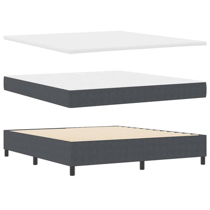 Letto a molle Grigio Scuro e Bianco 180 x 200 cm