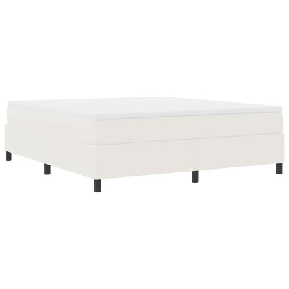 Letto a molle Crema e Bianco 180 x 200 cm Tessuto in Cords