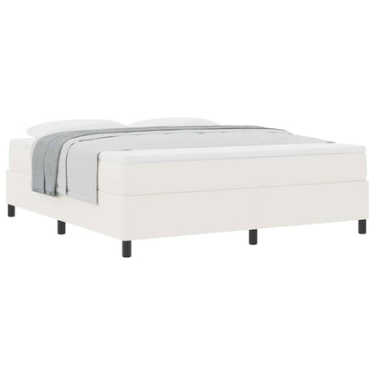 Letto a molle Crema e Bianco 180 x 200 cm Tessuto in Cords