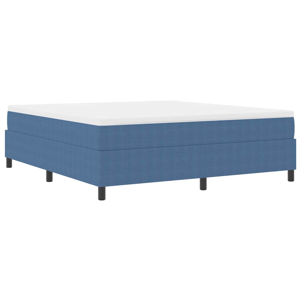 Letto a molle Blu e Bianco 180 x 200 cm Tessuto in Cords