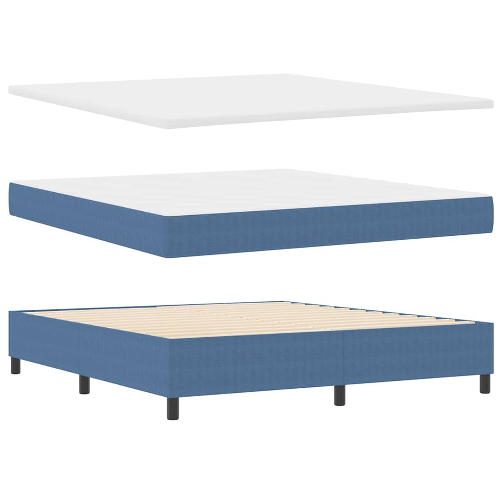 Letto a molle Blu e Bianco 180 x 200 cm Tessuto in Cords