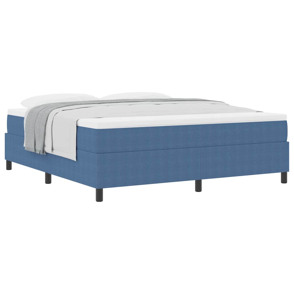 Letto a molle Blu e Bianco 180 x 200 cm Tessuto in Cords