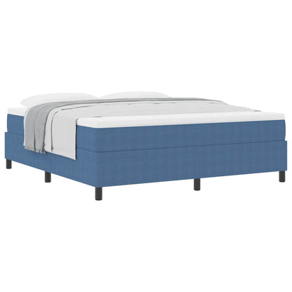 Letto a molle Blu e Bianco 180 x 200 cm Tessuto in Cords