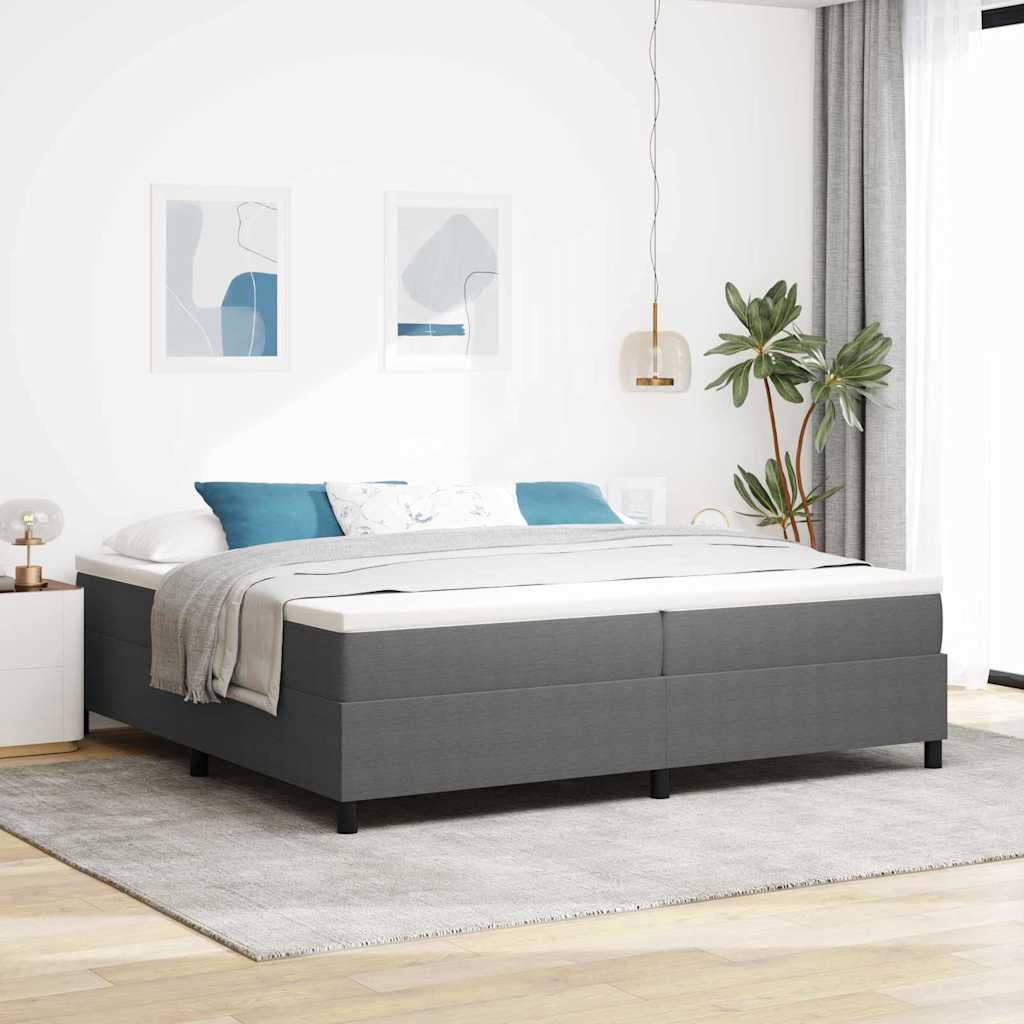 Letto a molle Grigio chiaro e bianco 200 x 200 cm