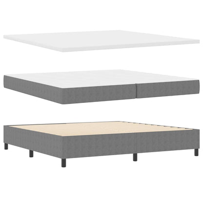 Letto a molle Grigio chiaro e bianco 200 x 200 cm