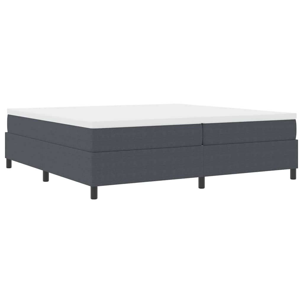 Letto a molle Grigio Scuro e Bianco 200 x 200 cm
