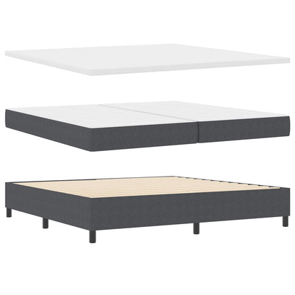 Letto a molle Grigio Scuro e Bianco 200 x 200 cm