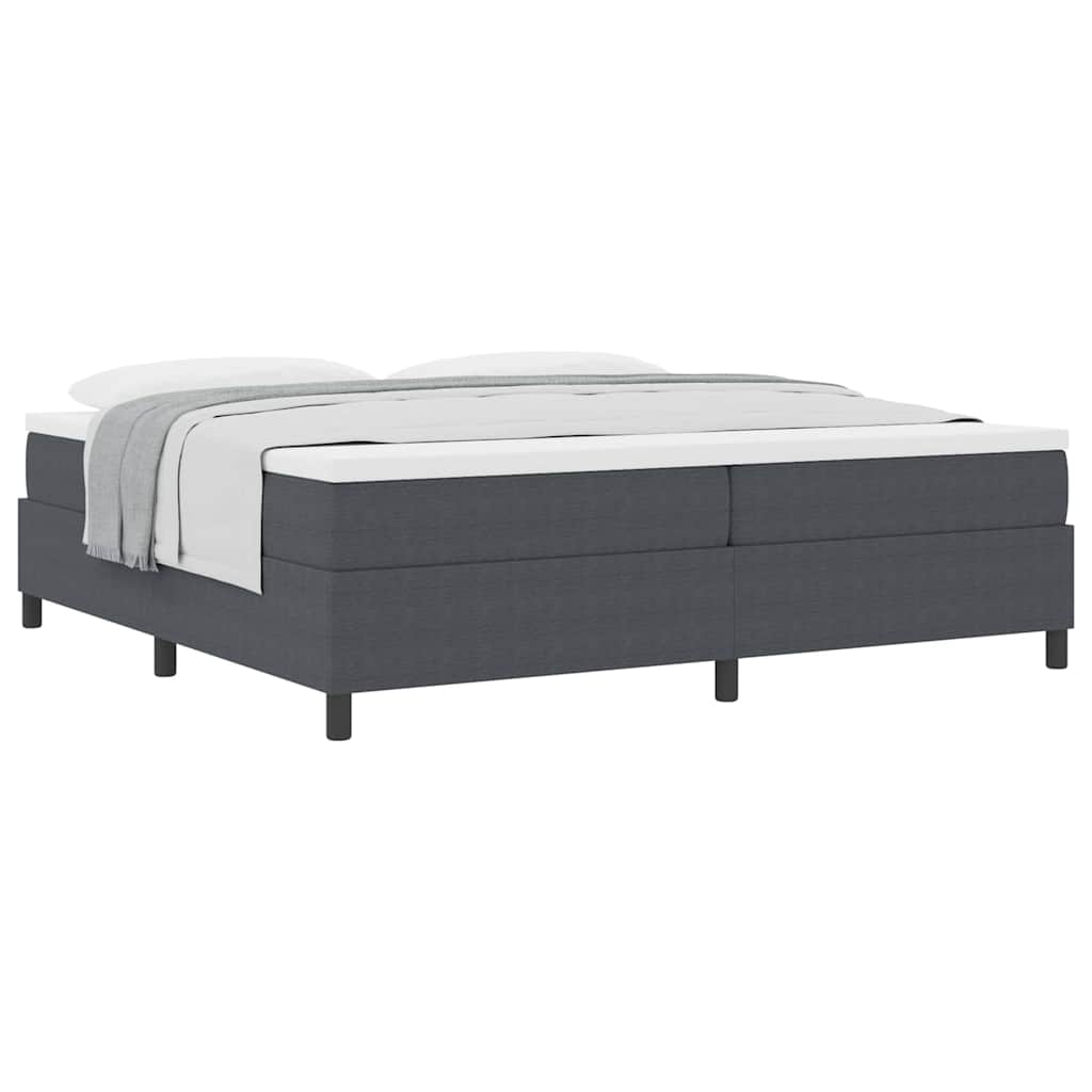 Letto a molle Grigio Scuro e Bianco 200 x 200 cm